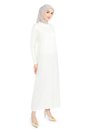 Inner Dress Long Sleeve - Nursing - White