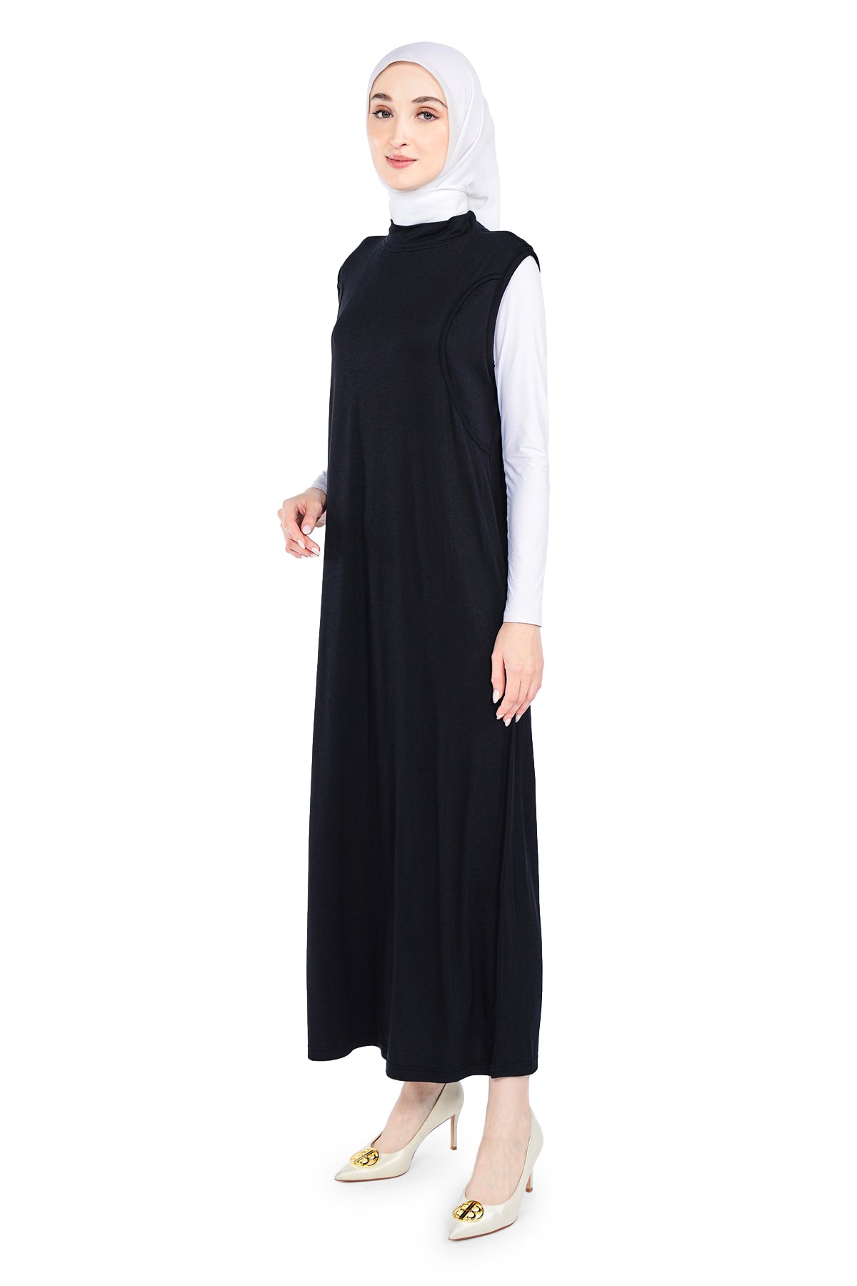 Inner Dress Sleeveless - Nursing - Black - Nada Puspita Inner Dress Sleeveless - Nursing - Black - Nada Puspita