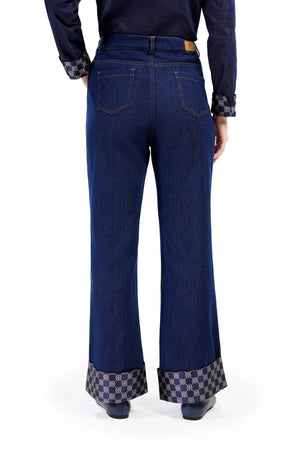 Intertwined Denim Pants - Navy