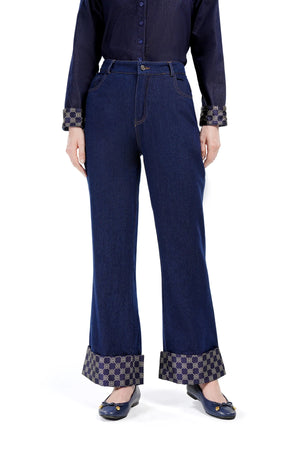 Intertwined Denim Pants - Navy