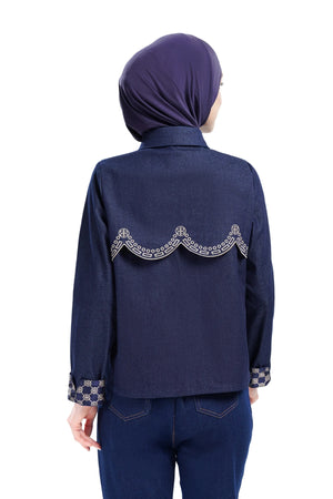 Intertwined Denim Shirt - Navy