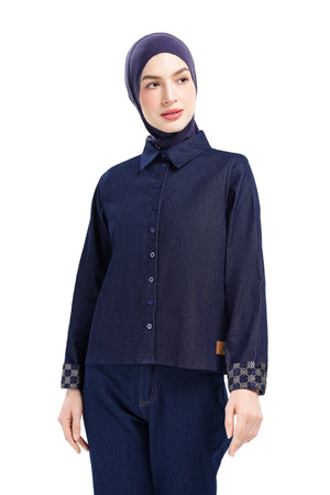 Intertwined Denim Shirt - Navy