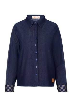 Intertwined Denim Shirt - Navy