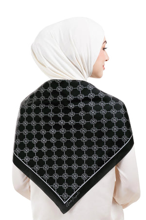 Intertwined Multiway Satin Scarf - Black