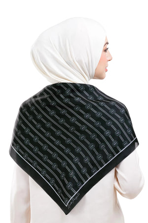 Intertwined Multiway Satin Scarf - Black