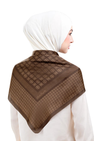 Intertwined Multiway Satin Scarf - Brown