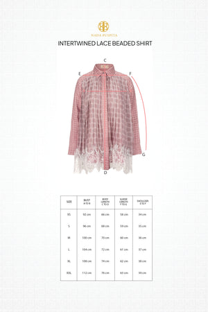 Intertwined Lace Beaded Shirt - Pink