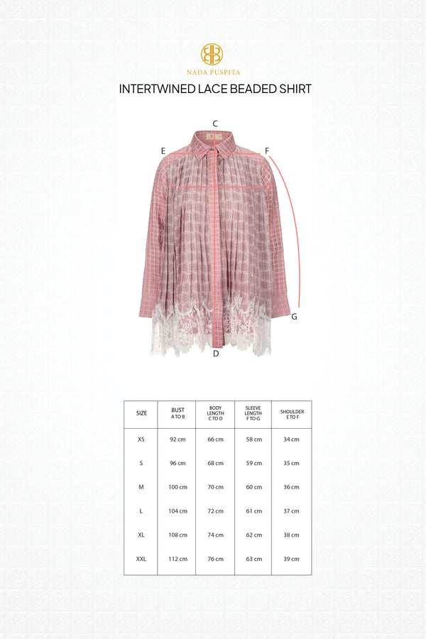 Intertwined Lace Beaded Shirt - Pink