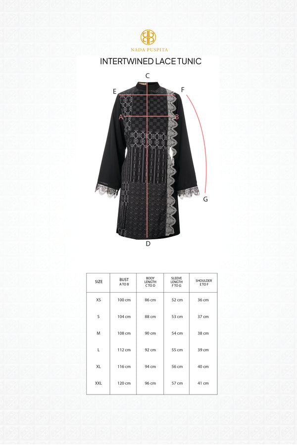 Intertwined Lace Tunic - Black