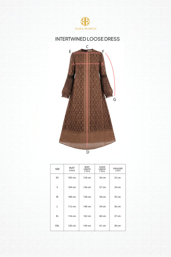 Intertwined Loose Dress - Brown