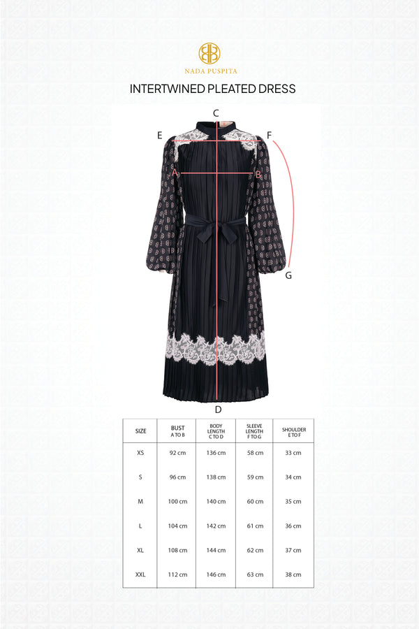 Intertwined Pleated Dress - Black