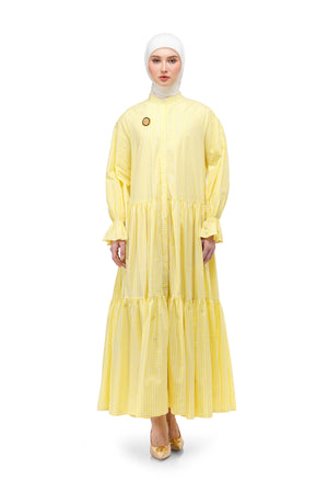 Ivanka Gingham Dress - Yellow