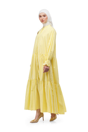 Ivanka Gingham Dress - Yellow