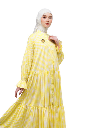 Ivanka Gingham Dress - Yellow