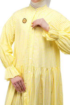 Ivanka Gingham Dress - Yellow
