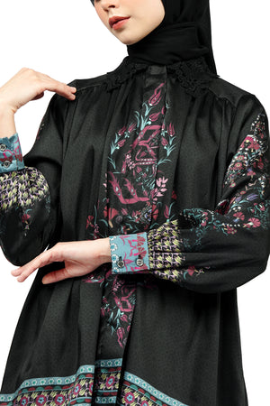 Iznik Collar Lace Shirt - Black