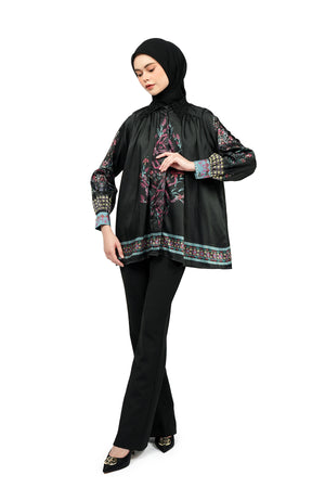 Iznik Collar Lace Shirt - Black