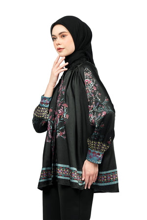 Iznik Collar Lace Shirt - Black