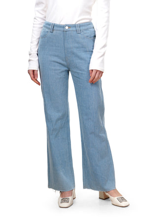 Joy Denim Pants - Light Silver