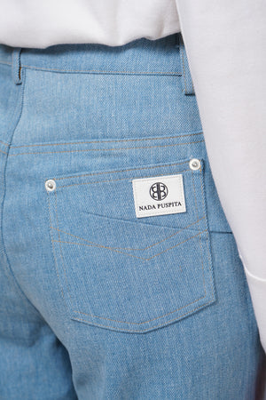 Joy Denim Pants - Light Silver