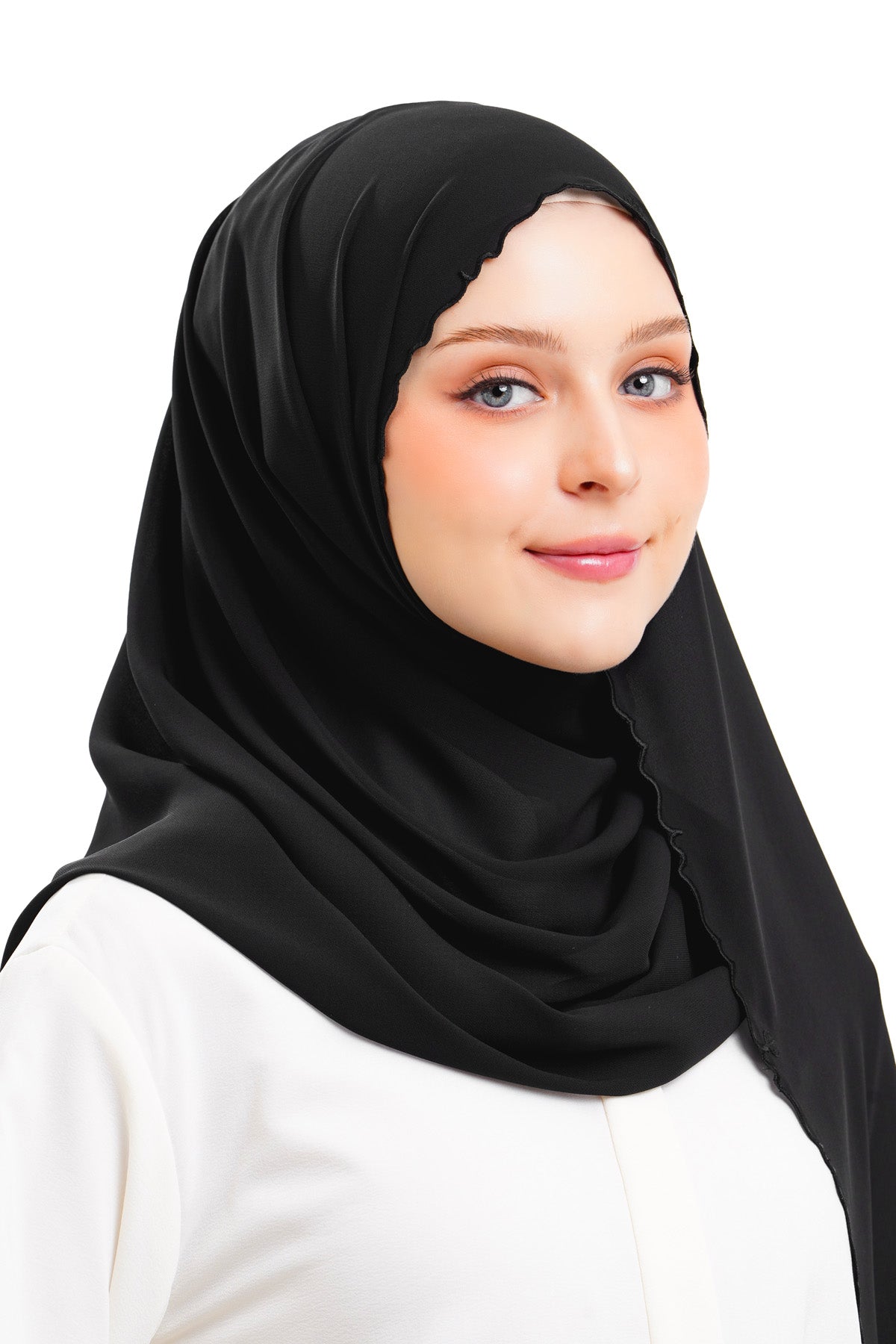 Jannah Embroidery Shawl - Black