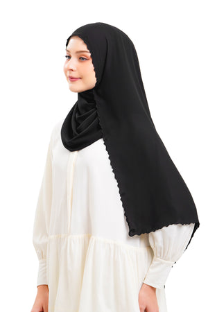 Jannah Embroidery Shawl - Black