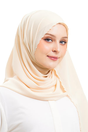 Jannah Embroidery Shawl - Cream