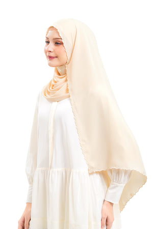 Jannah Embroidery Shawl - Cream