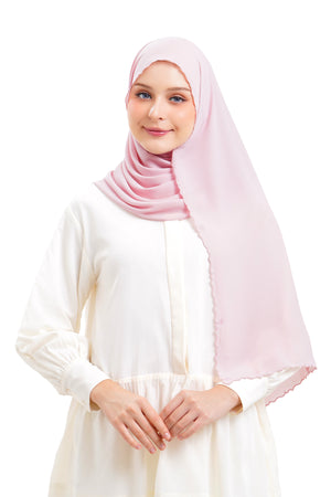 Jannah Embroidery Shawl - Pink