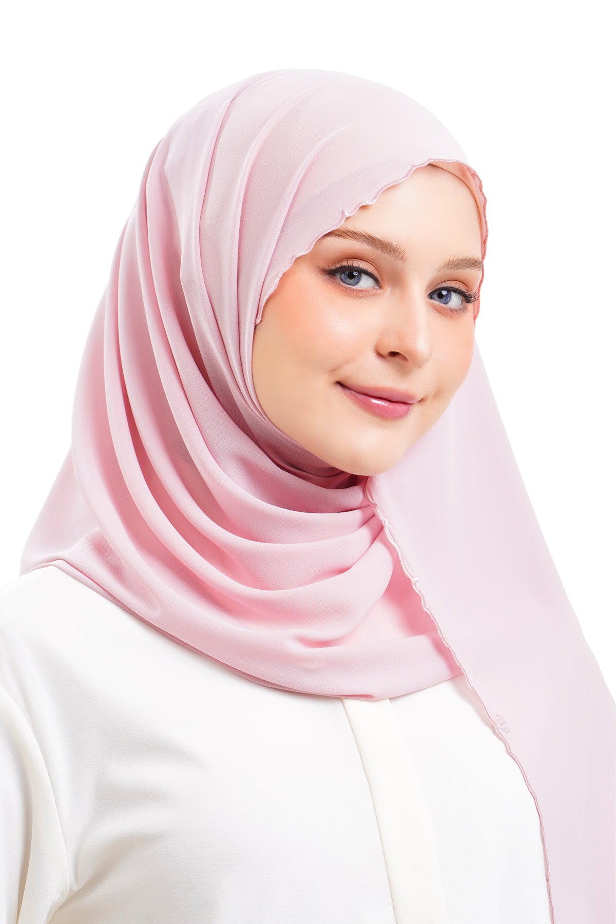 Jannah Embroidery Shawl - Pink