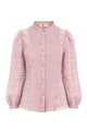 Jasmine Monogram Peplum Shirt - Pink