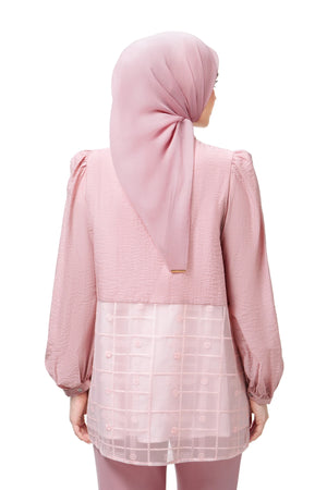 Jasmine Monogram Puff Shirt - Pink