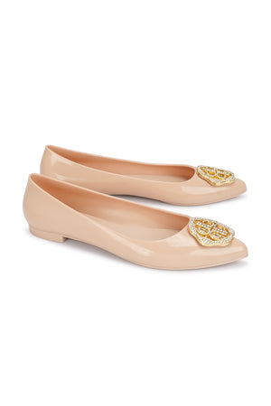 Jelly Flat Shoes - Beige