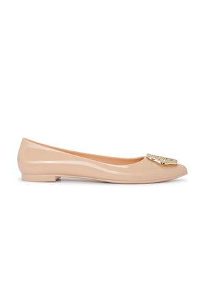 Jelly Flat Shoes - Beige