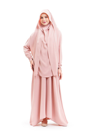 Khadijah Khimar Set - Dusty Pink