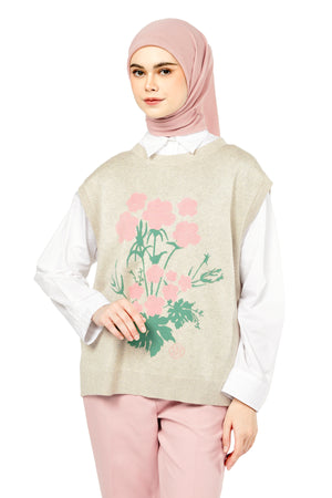 Dainty Knit Vest - Beige