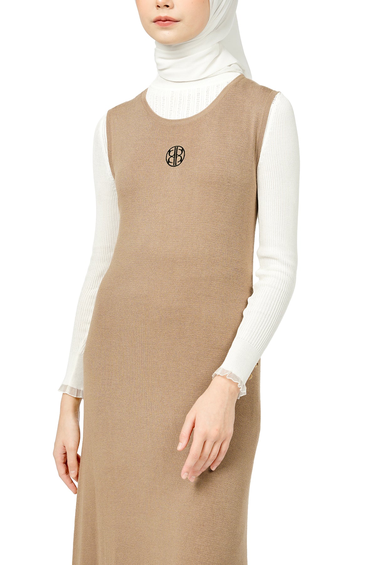 Isla Knit Inner Dress - Khaki - Nada Puspita