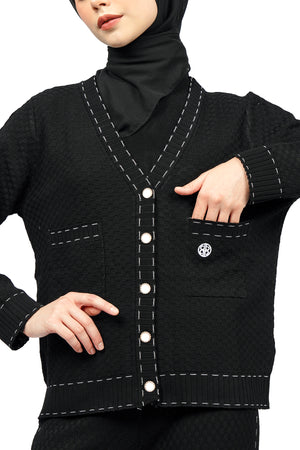 Malika Knit Cardigan - Black
