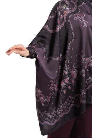 Lace Poem Batwing Top - Maroon