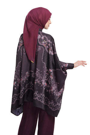 Lace Poem Batwing Top - Maroon