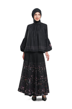 Lace Poem Crop Blouse - Black