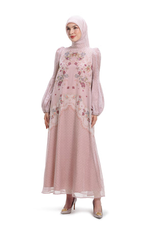 Lace Poem Loose Dress - Pink