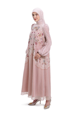 Lace Poem Loose Dress - Pink