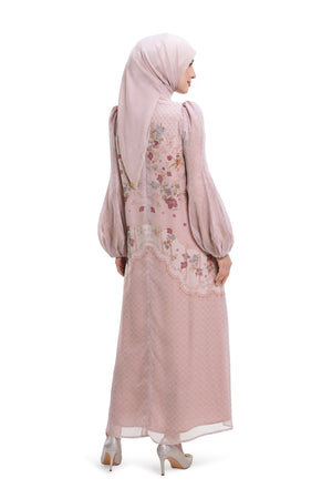 Lace Poem Loose Dress - Pink