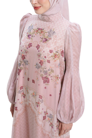 Lace Poem Loose Dress - Pink