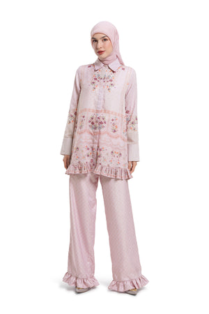 Lace Poem Ruffle Shirt - Pink
