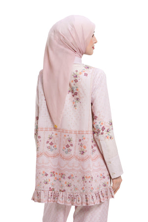 Lace Poem Ruffle Shirt - Pink