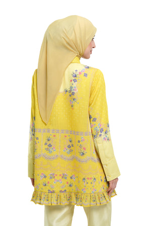 Lace Poem Ruffle Shirt - Yellow