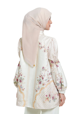 Lace Poem Smock Sleeve Shirt - White