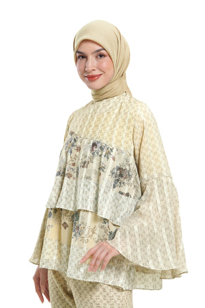 Lace Poem Tiered Blouse - Butter
